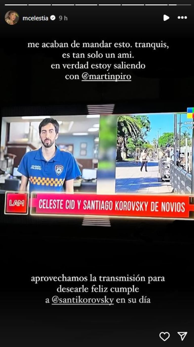 Qué dijo Celeste Cid tras ser vinculada sentimentalmente con Santiago Korovsky: “Estoy saliendo con…”