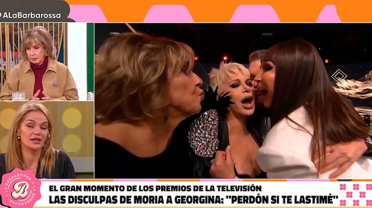 Qué dijo Georgina Barbarossa tras el emotivo reencuentro con Moria Casán después de años de distanciamiento (captura de Telefe)