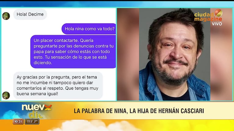 Qué dijo la hija mayor de Hernán Casciari.