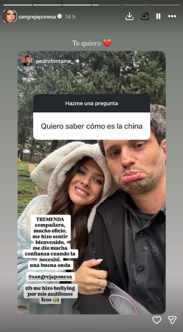 Qué dijo un compañero de la China Suárez sobre su experiencia trabajando con ella: “Tremenda…” | Créditos: Instagram @sangrejaponesa