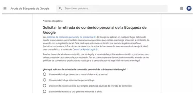 Qué hacer para que Google borre una imagen personal explícita nuestra de los resultados del Buscador