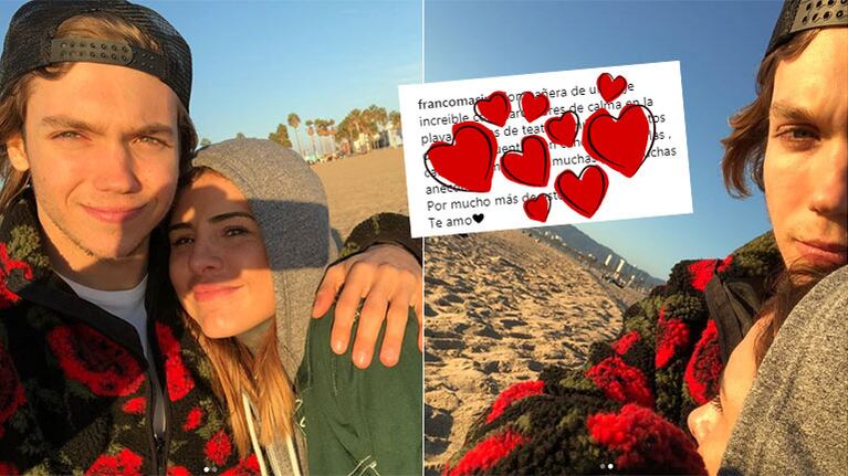 ¡Qué poeta! El romántico mensaje de Franco Masini a Cande Tinelli tras sus vacaciones en Estados Unidos: Sos una...