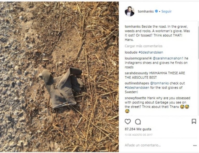 ¿Qué publica Tom Hanks en su Instagram?