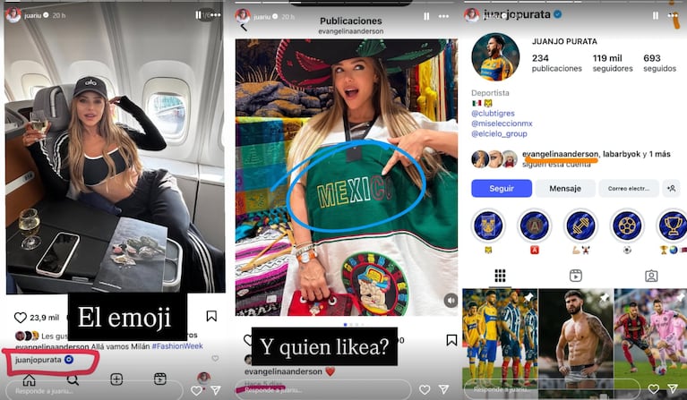 Quién es el futbolista que no para de likear a Evangelina Anderson | Créditos: Instagram @juariu