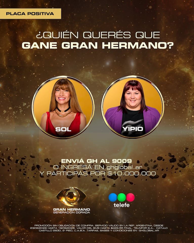 Quién gana la final de Gran Hermano entre Yipio y Sol del miércoles 16 de septiembre según las encuestas