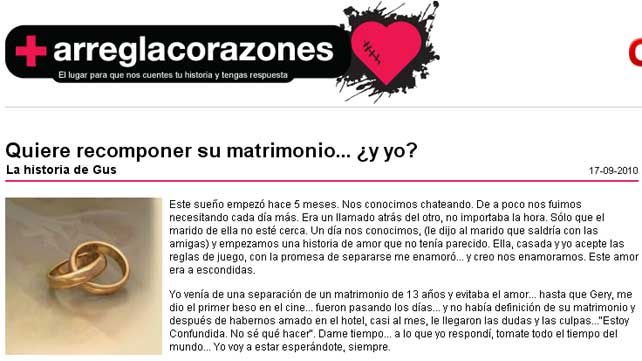 Quiere recomponer su matrimonio... ¿y yo?