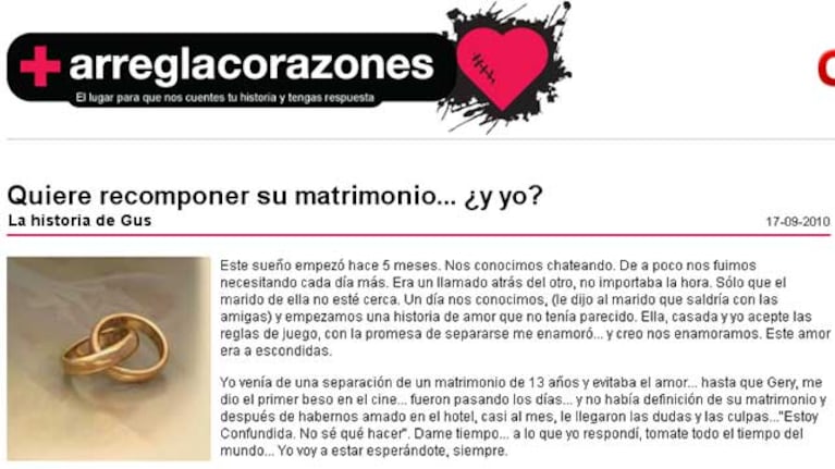 Quiere recomponer su matrimonio... ¿y yo?
