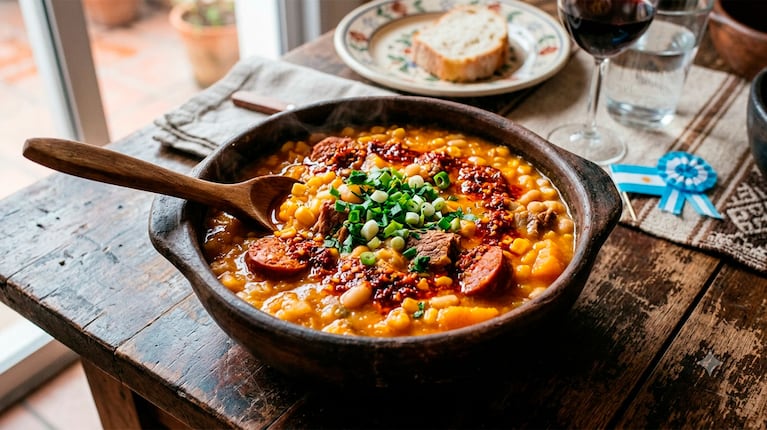 Receta de locro argentino fácil para el 9 de julio: pocos ingredientes y mucho sabor (Foto IA)