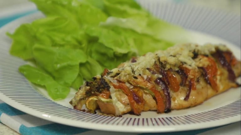 Receta fácil para unas pechugas rellenas con verduras 