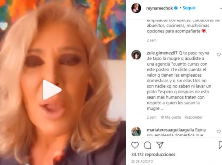 Reina Reech, en el centro de las polémicas ¿por hacer un "canje" de una empleada doméstica?: "¡Qué asco de publicidad!"