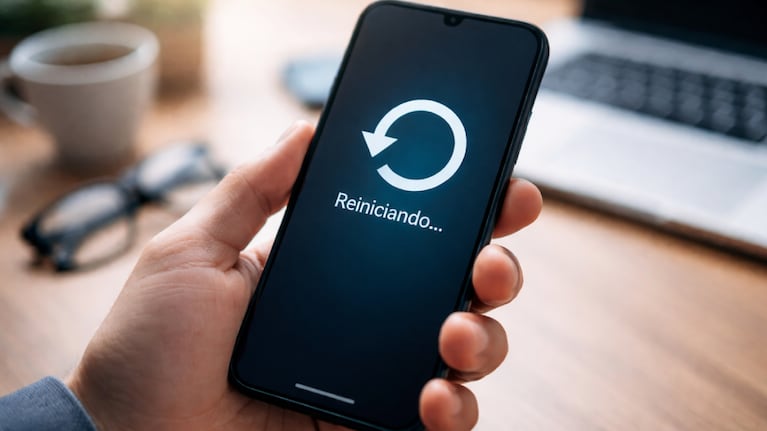 Reiniciar el teléfono celular, una práctica que ayuda a prevenir los ciberdelitos. Foto: IA (ChatGPT)