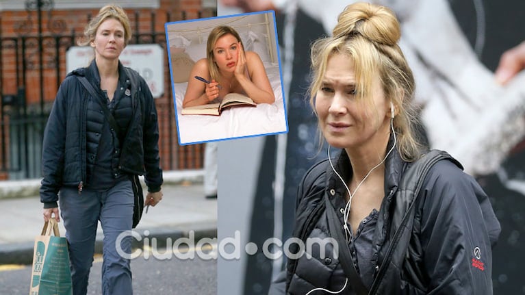 Renée Zellweger caminando muy relajada por Londres (Fotos: Grosby Group). 