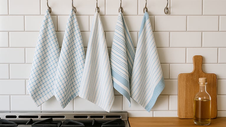 Repasadores, un elemento que se usa a diario en la cocina. Foto: IA (ChatGPT)