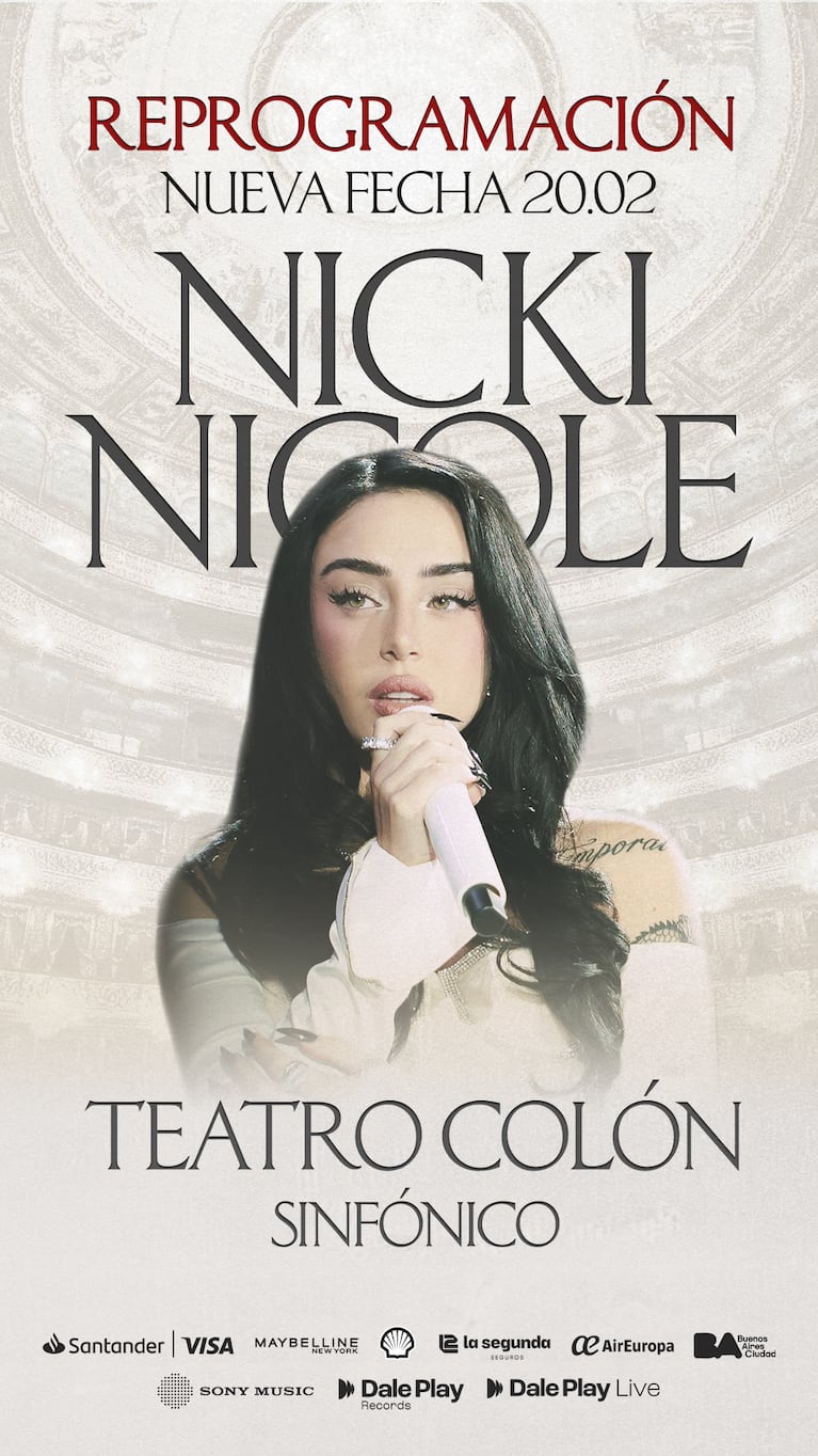Reprograman el show sinfónico de Nicki Nicole en el Teatro Colón: nueva fecha y cómo gestionar entradas
