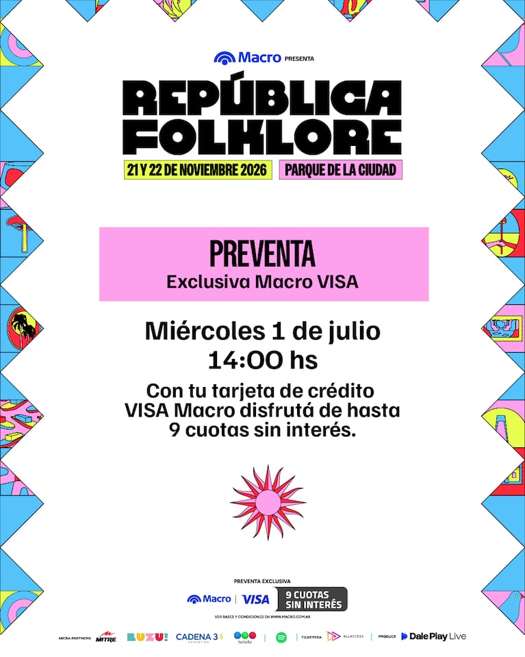 República Folklore 2026: Abel Pintos, Soledad, Chaqueño Palavecino y Cazzu encabezan la grilla del festival