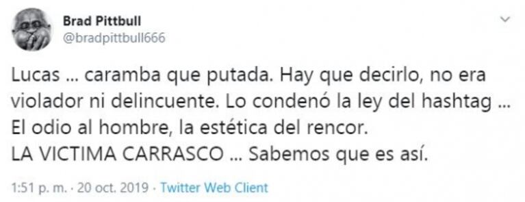 Repudiables tweets de Andrés Calamaro en defensa de Lucas Carrasco: "No era violador; lo condenó el odio al hombre"