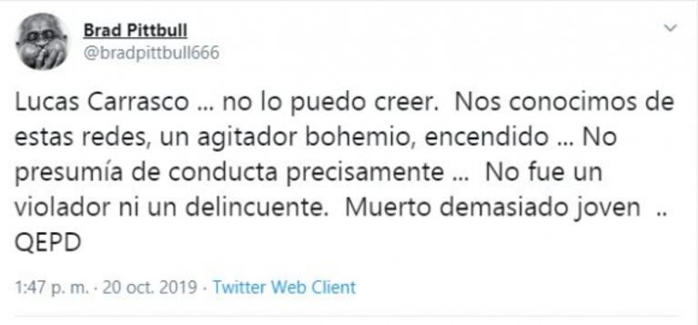 Repudiables tweets de Andrés Calamaro en defensa de Lucas Carrasco: "No era violador; lo condenó el odio al hombre"