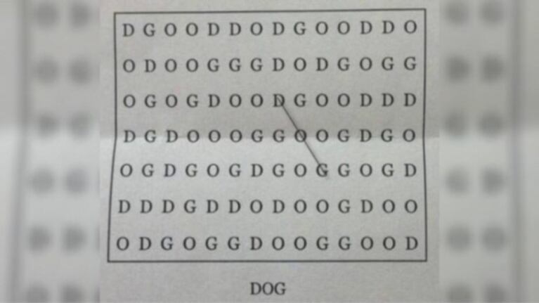 Reto visual: encontrar la palabra “Dog”