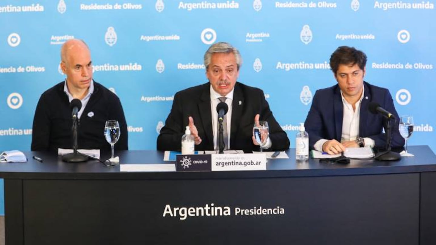 Reunión clave de Alberto Fernández, Rodríguez Larreta y Kicillof para definir el futuro de la cuarentena