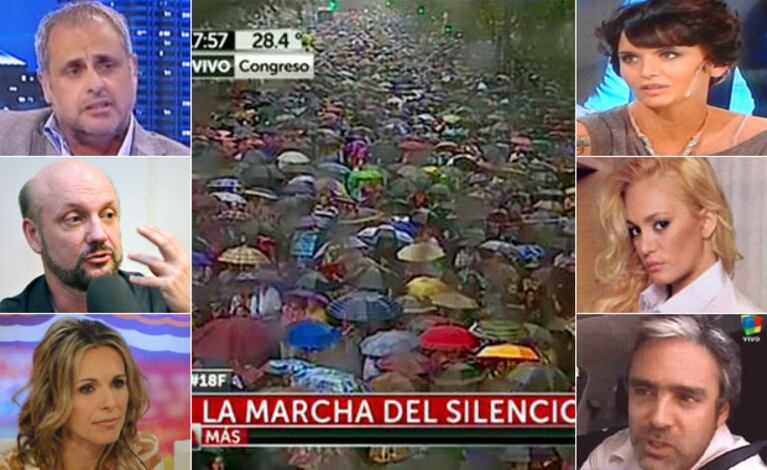 Rial, Campanella, Denise Dumas, Granata, Ritó y Camilo García, algunos de los famosos que tuitearon sobre la marcha.