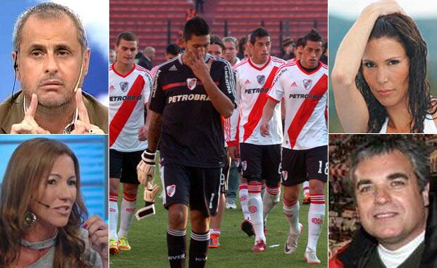 Rial, Magui Aicega, Celina Rucci y Carlos Monti: bronca por River vía Twitter. (Fotos: Web y diario Olé)