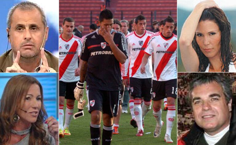 Rial, Magui Aicega, Celina Rucci y Carlos Monti: bronca por River vía Twitter. (Fotos: Web y diario Olé)
