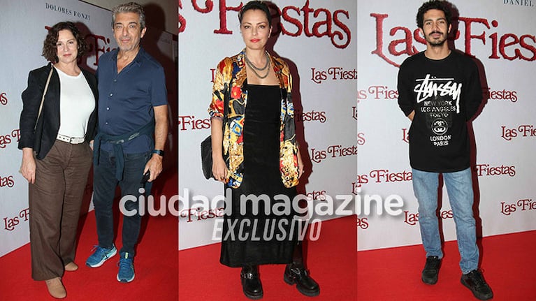 Ricardi Darin y su esposa, Florencia Bas,  Dolores Fonzi y el Chino Darín en el estreno de Las Fiestas (Fotos: Movilpress). 