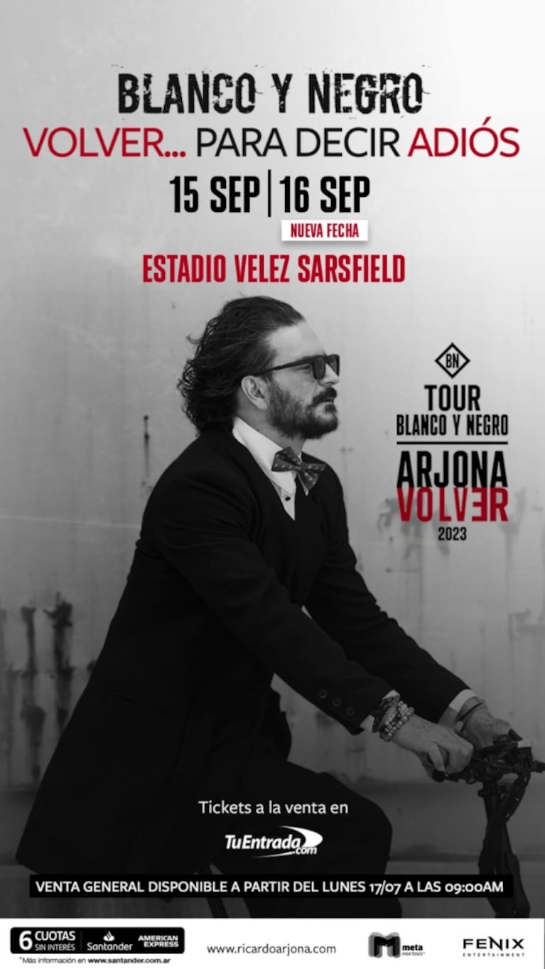 Ricardo Arjona agregó un nuevo show en Vélez: cuándo y cómo comprar las entradas