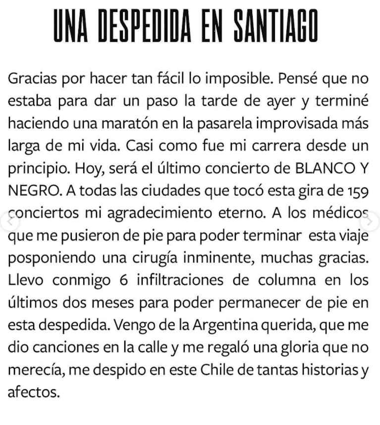 Ricardo Arjona anunció que se retira de la música por problemas de salud: “Un achaque que será historia”