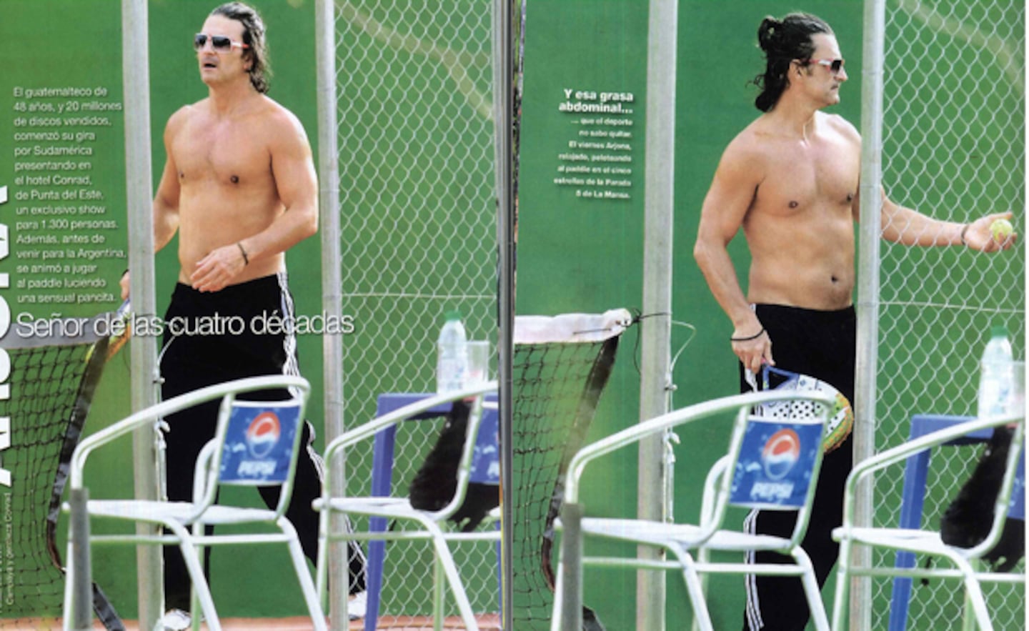 Ricardo Arjona jugando al paddle en Punta del Este (Foto: Revista Gente)