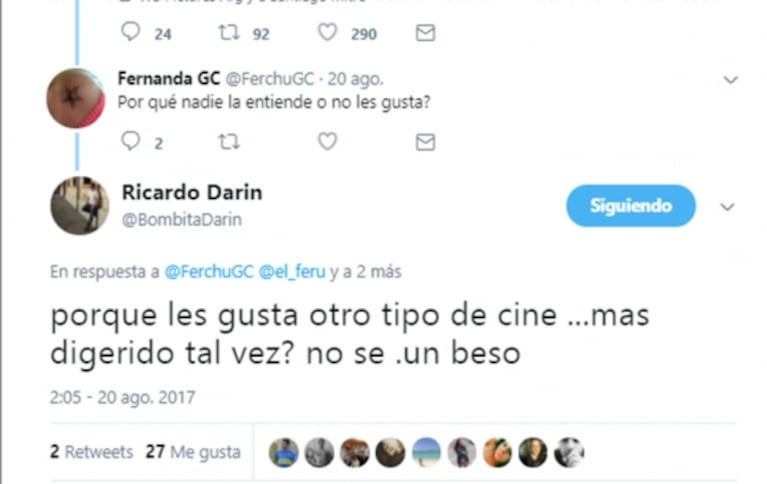 Ricardo Darín, filoso en Twitter con quienes critican su nueva película: "¿Me podrías elegir el libro vos?"