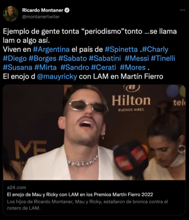 Ricardo Montaner protagonizó un tremendo cruce con Ángel de Brito: "La soberbia es un pecado capital"