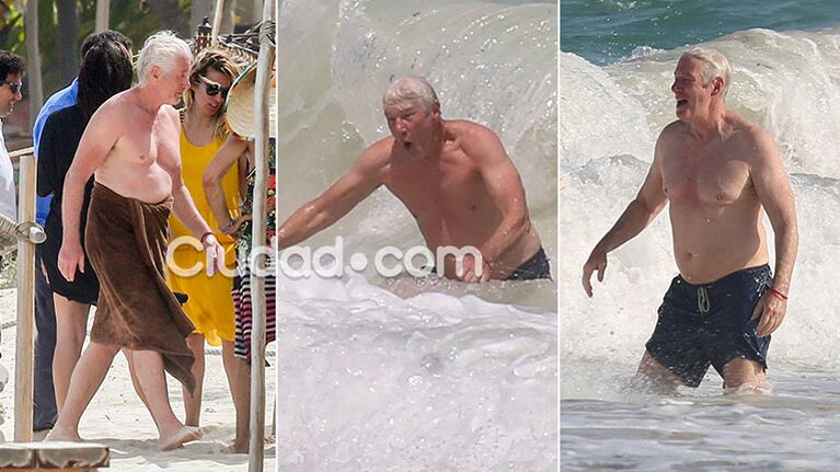 Richard Gere y sus vacaciones en Tulum con Alejandra Silva. (Fotos: Grosby Group)