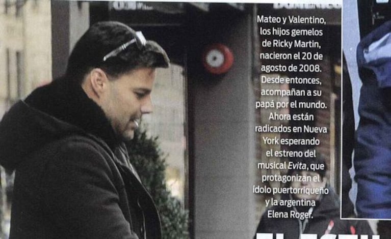 Ricky Martin con Valentino y Matteo, sus hijos. (Foto: revista ¡Hola! Argentina)