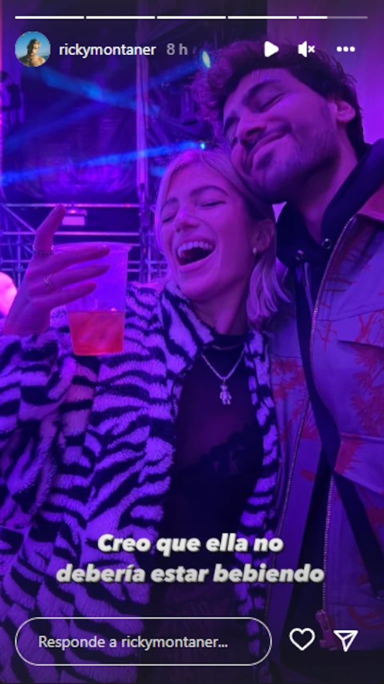 Ricky Montaner y Stefi Roitman se ríen de los rumores de embarazo: "No debería estar bebiendo"