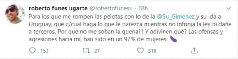 Robertito Funes estalló tras las críticas por defender a Susana Giménez: "Por qué no me soban la quena"