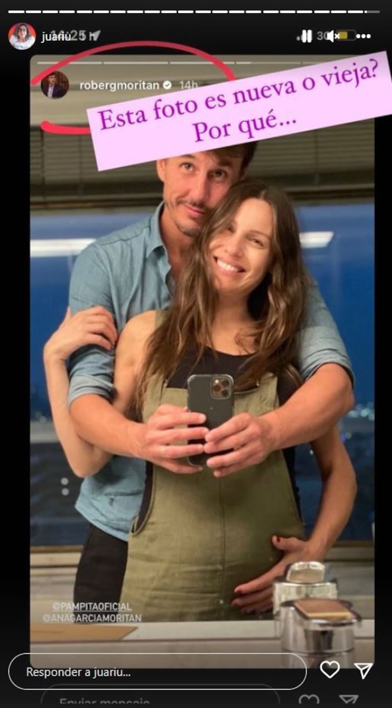 Roberto García Moritán despertó rumores de embarazo con Pampita al compartir una foto retro de ella embarazada