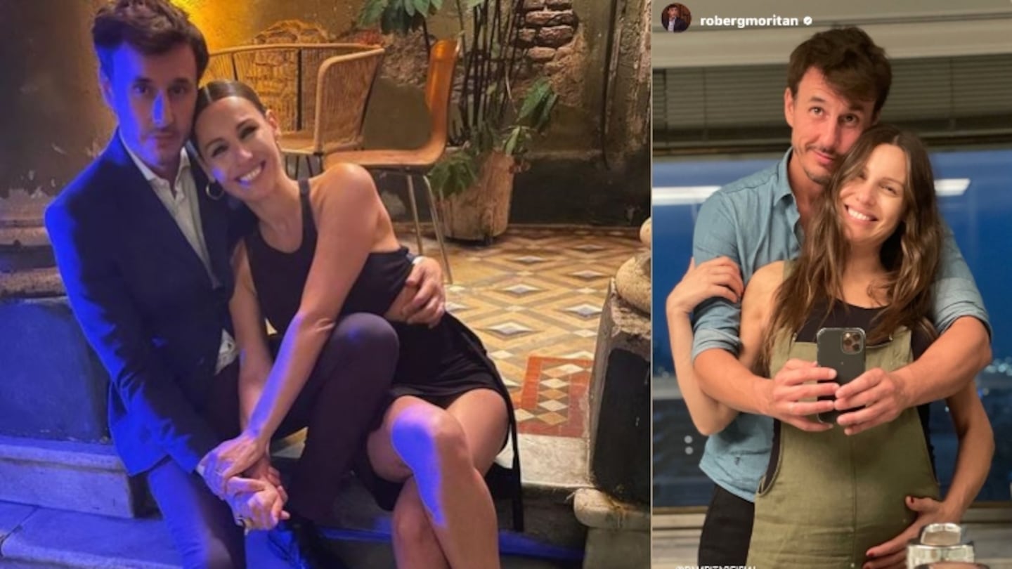Roberto García Moritán despertó rumores de embarazo con Pampita al compartir una foto retro de ella embarazada (Fotos: Instagram e Instagram Stories)