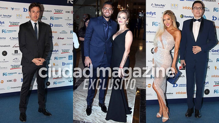 Roberto García Moritán, Eliana Guercio y Sergio Romero, Marcelo Polino y Luciana Salazar en la gala benéfica de la Fundación Gedyt ( Fotos: Movilpress).
