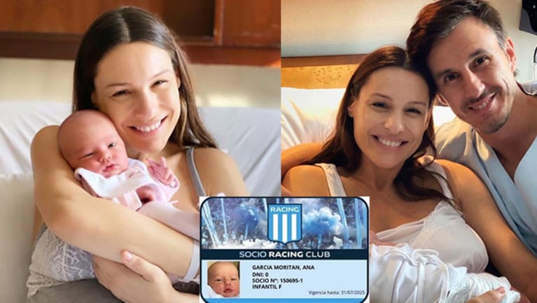 Roberto García Moritán mostró que su beba con Pampita ya es socia de Racing.