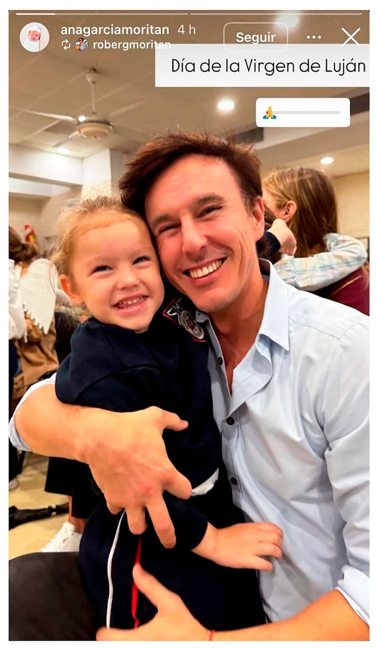Roberto García Moritán y Ana en un acto escolar (Foto: captura de Instagram).