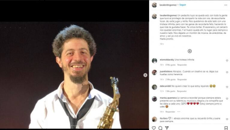 Roberto Moldavsky despidió con dolor al músico Martín Rur, que murió a los 36 años