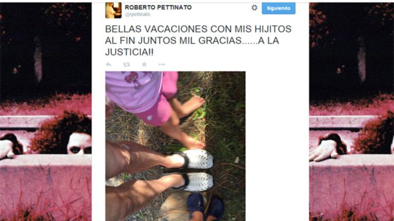 Roberto Pettinato, feliz con sus hijos de vacaciones (Foto: Twitter).