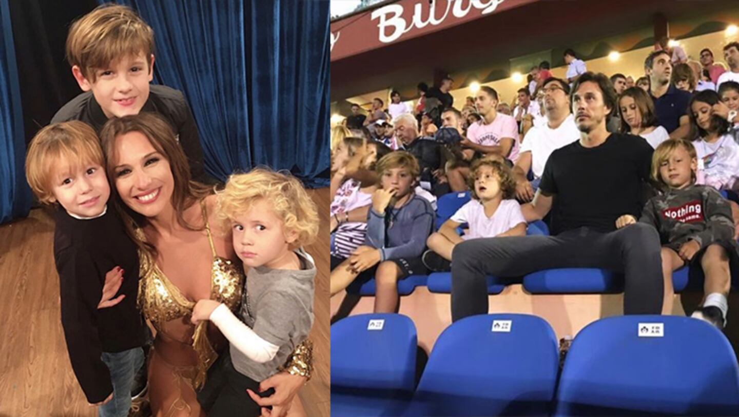 Roberto y los hijos de Pampita disfrutaron de un partido amistoso.