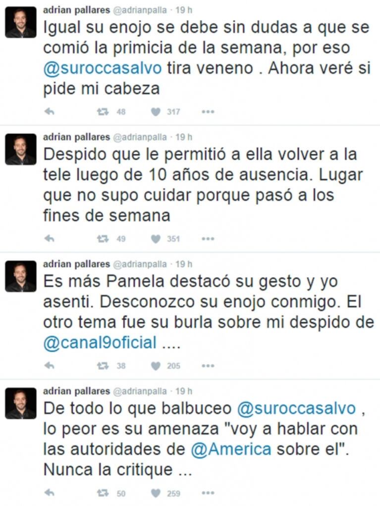Roccasalvo ninguneó y trató de "segundo" a Pallares en TV… ¡y él contraatacó súper picante desde Twitter!