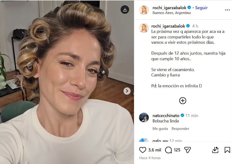 Rochi Igarzábal en la previa de su casamiento con Milton Cámara (Foto: Instagram/@rochi_igarzabalok).