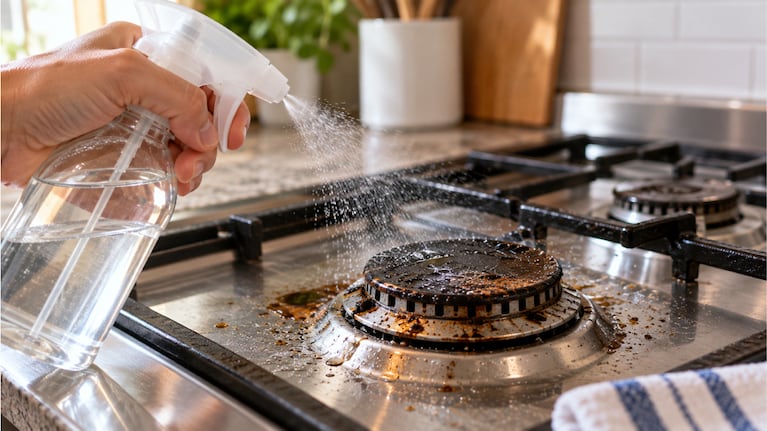 Rociar vinagre en las hornallas de la cocina: para qué sirve. Foto: IA