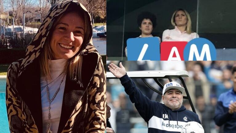 Rocío dijo "presente" en el regreso de Maradona al fútbol nacional. 