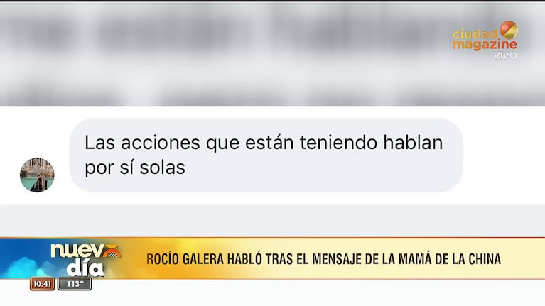 Rocío Galera sobre la China Suárez y Mauro Icardi.