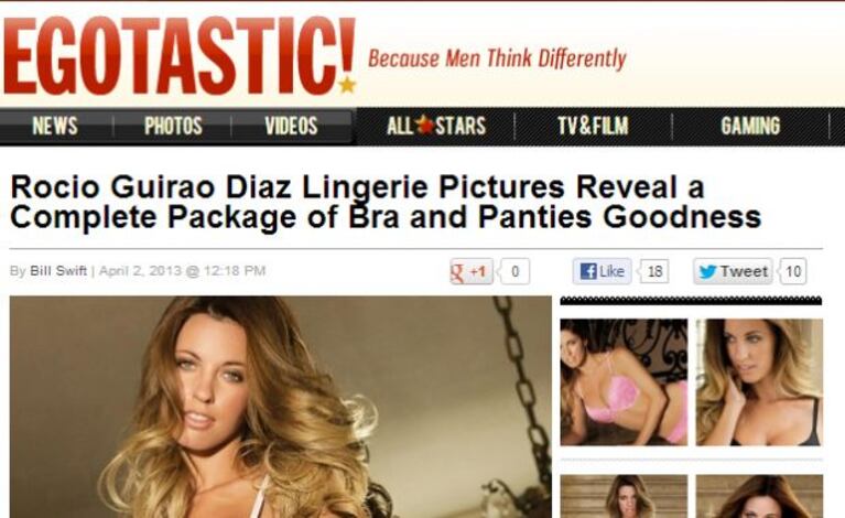 Rocío Guirao Díaz en la web estadounidense Egotastic! (Foto: captura web).